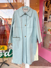 Load image into Gallery viewer, Bonnie Cashin baby blue turnlock coat with attached coin purse pocket