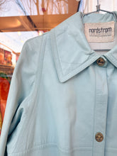 Load image into Gallery viewer, Bonnie Cashin baby blue turnlock coat with attached coin purse pocket