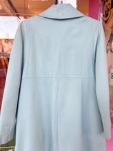 Load image into Gallery viewer, Bonnie Cashin baby blue turnlock coat with attached coin purse pocket