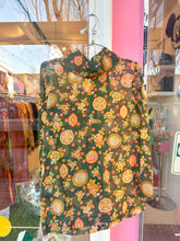 Load image into Gallery viewer, 60s Sheer floral mock turtleneck tunic