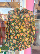 Load image into Gallery viewer, 60s Sheer floral mock turtleneck tunic