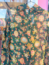 Load image into Gallery viewer, 60s Sheer floral mock turtleneck tunic