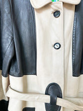 Load image into Gallery viewer, Black and cream geo leather jacket
