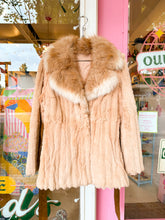 Load image into Gallery viewer, 70s suede belted fur coat
