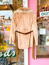 Load image into Gallery viewer, 70s suede belted fur coat

