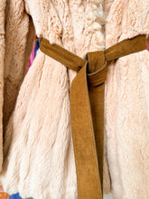 Load image into Gallery viewer, 70s suede belted fur coat

