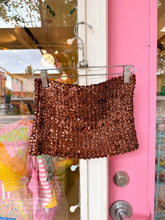 Load image into Gallery viewer, Chocolate sequin tube top
