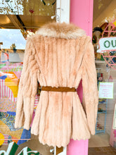 Load image into Gallery viewer, 70s suede belted fur coat
