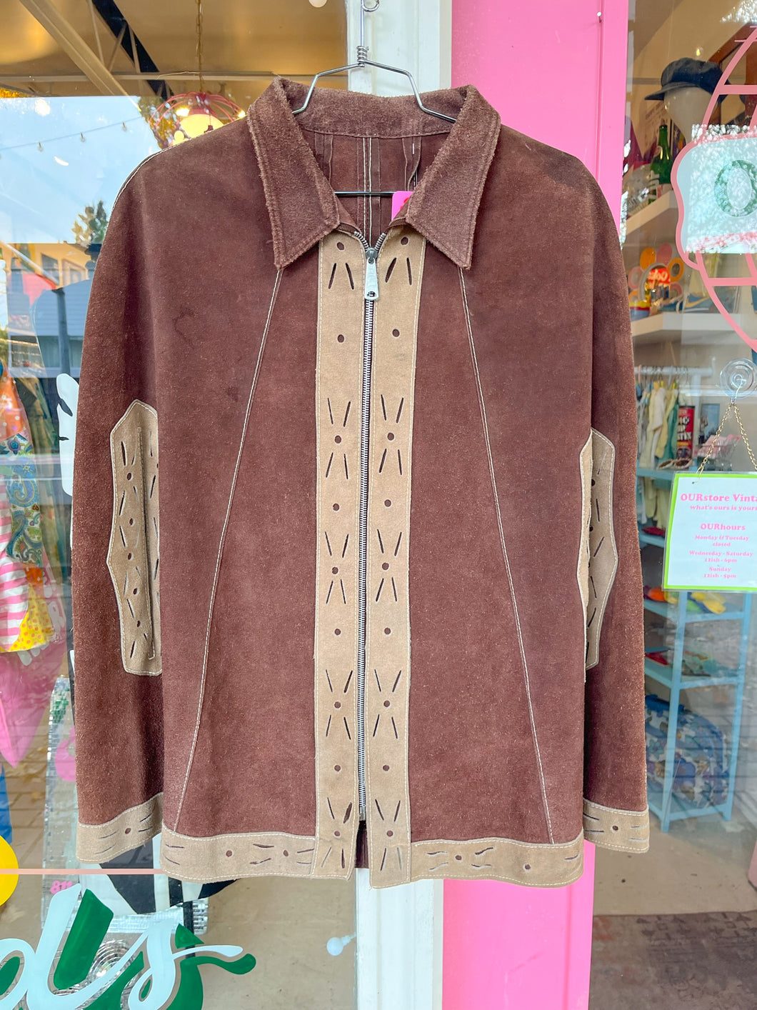 70s suede poncho