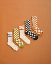 Load image into Gallery viewer, Cactus and Cream Checkerboard Socks
