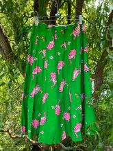 Load image into Gallery viewer, 60s pink flower frog midi skirt and scarf set
