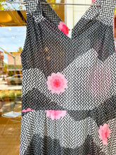 Load image into Gallery viewer, Sheer floral 70s day dress
