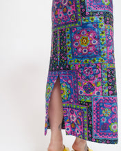 Load image into Gallery viewer, Psychedelic quilted cool tone maxi skirt
