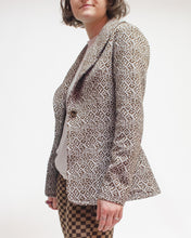 Load image into Gallery viewer, Geo floral brown poly blazer

