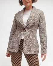 Load image into Gallery viewer, Geo floral brown poly blazer
