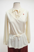 Load image into Gallery viewer, Eyelet cinch waist 70s blouse
