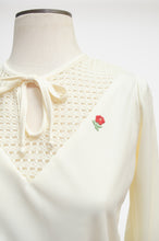 Load image into Gallery viewer, Eyelet cinch waist 70s blouse
