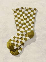Load image into Gallery viewer, Cactus and Cream Checkerboard Socks
