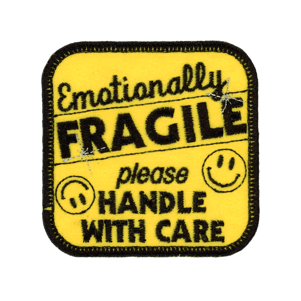 Emotionally Fragile Yellow  Iron-On Patch