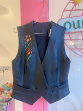 Load image into Gallery viewer, leather floral embossed vest
