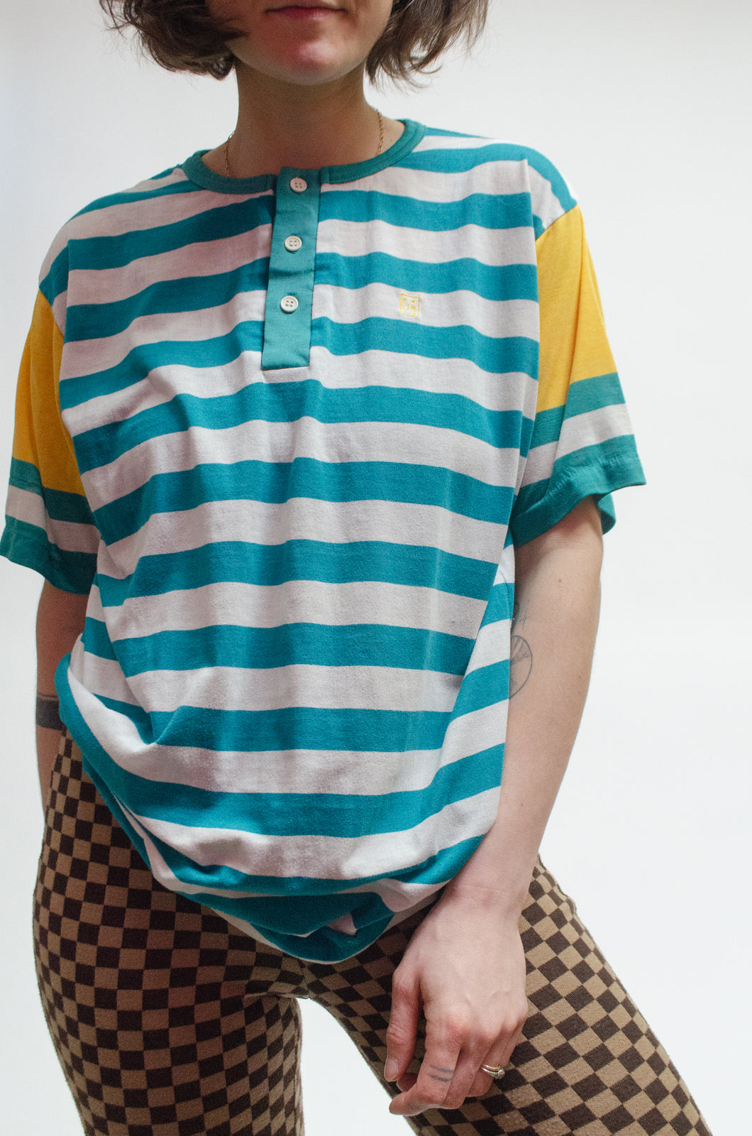 Paper thin color pop stripe t-shirt
