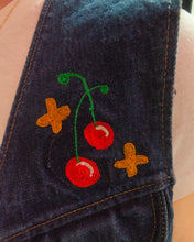 Load image into Gallery viewer, Denim workwear vest with sweet embroidery
