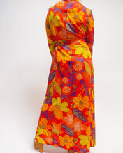 Load image into Gallery viewer, Flower power ruffle neck maxi dress
