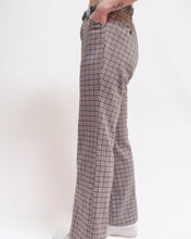 Load image into Gallery viewer, Plaid poly flare trousers
