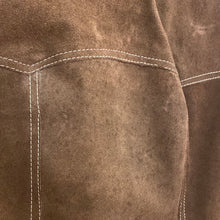 Load image into Gallery viewer, Chocolate suede shaket with contrast stitching
